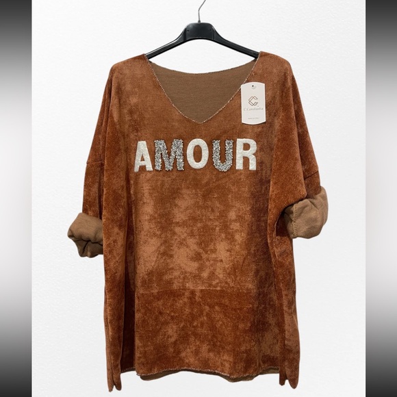MADE IN ITALY Brown 'Amour' Sweater - Picture 1 of 1